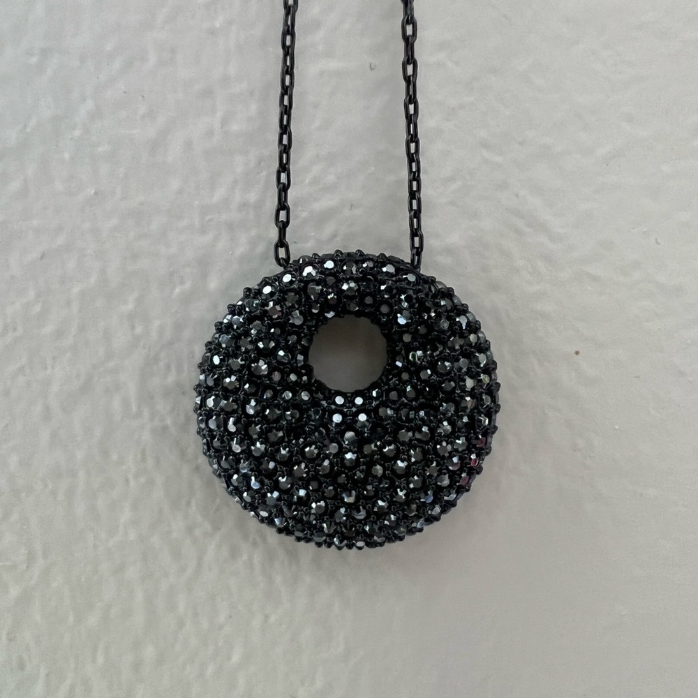Swarovski Jet Hematite Pendant Necklace